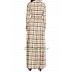 Front open Dress with belt- Beige check Front open Dress with belt- Beige check